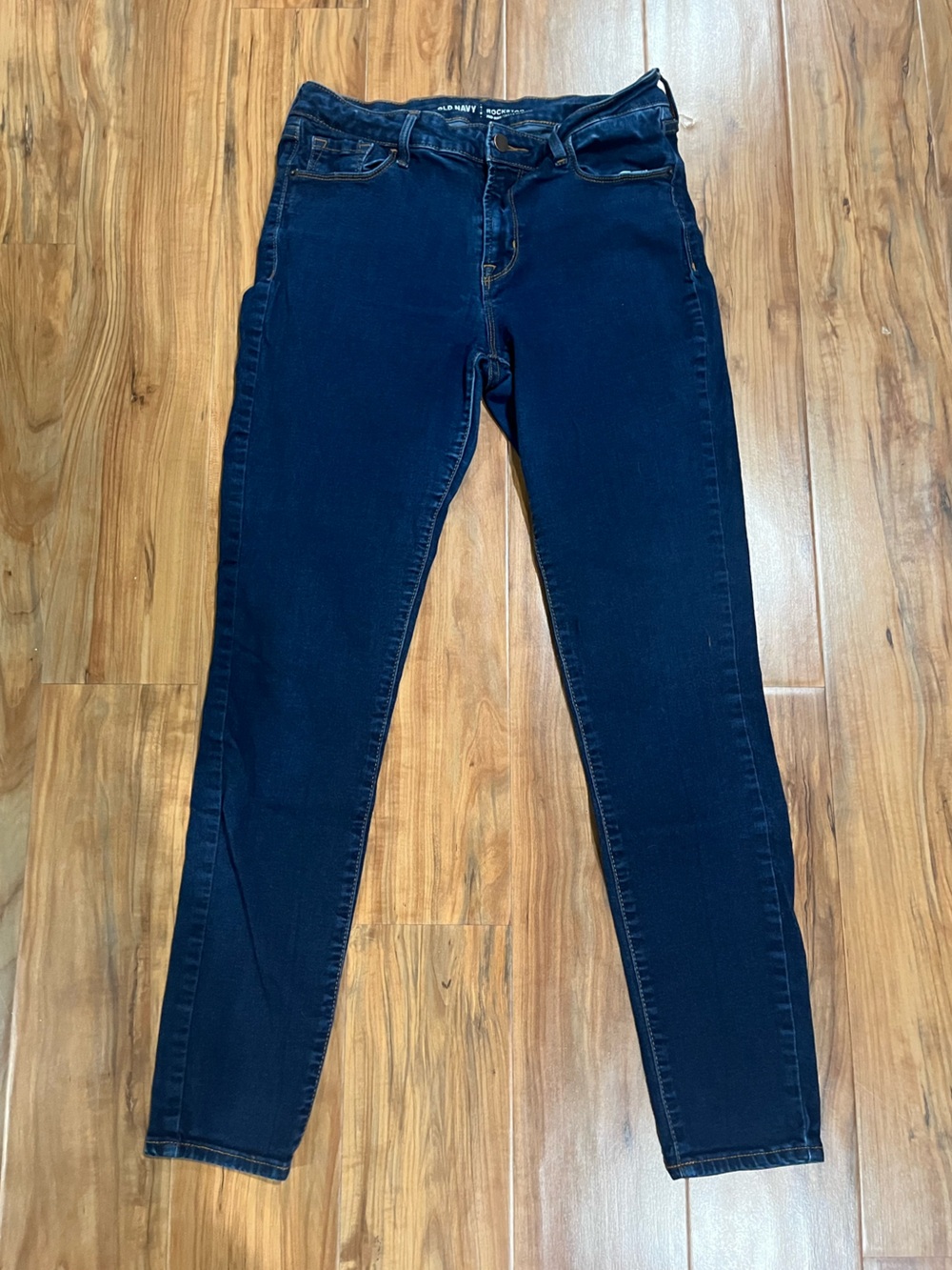 Old Navy Navy Navy Blue Denim Rockstar Midrise Skinny Jeans 8